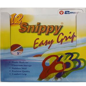 Hygloss  Snippy Easy Grip Scissors for Kids with Plastic  Storage Rack - (12 Pack) Pointed Tip -