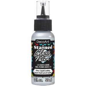 DecoArt Stained Glass Liquid Leading - (2oz/59ml) -Silver Lead