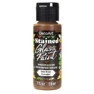 DecoArt Stained Glass Paint - (2oz/59ml) -Amber Brown