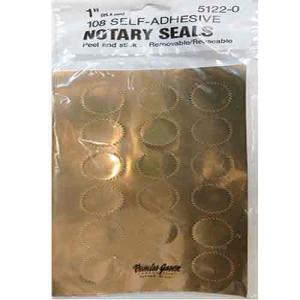 Peel & Stick 1" Gold Notary Seals -108