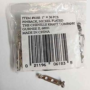Nickel Plated Pinbacks 36pcs