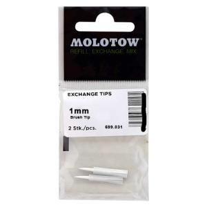 Molotow Aqua Ink Pump Solfliner Marker Exchange Tips - (2 Pieces) 1mm Brush