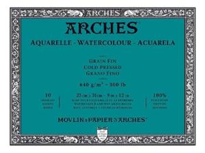Arches Watercolor Cold Press Block 9"x12"- (10 Sheets, 300lb)..