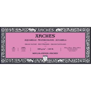 Arches Watercolor Hot Press Block 3.9" x 9.8" - (20 Sheets, 140lb)