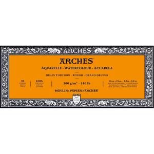 Arches Watercolor Rough Press Block 3.9" x 9.8" - (20 Sheets, 140lb)