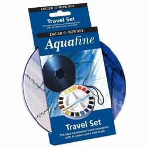 Daler Rowney Aquafine 18 Color Watercolor Travel Tin with Brush 131900030