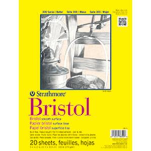 Strathmore 300 Series Bristol Pad  9" x 12"- (20 sheets, 100lb) Smooth