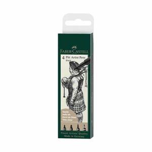 Faber Castell Pitt Artist Pens Wallet- Black (4ct) 167153