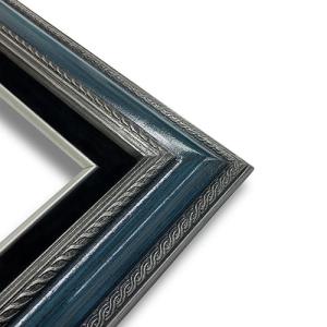 Econo Frame Tuscan Silver Blue with Black Velvet Liner - 18" x 24"