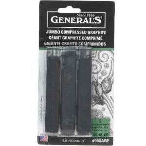 General's Jumbo Compressed Charcoal Sticks - (3 Pack) 2B, 4B, 6B Assortment  960ABP