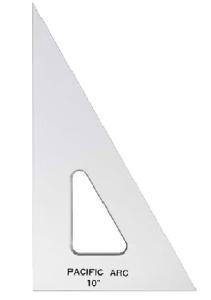 Pacific Arc Scholastic 10" Clear 30/60 Triangle -  PAST360-10