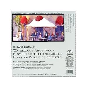 Aquabee 100% Cotton Watercolor Paper Block 8x8 (20sht,140lb) Cold Press