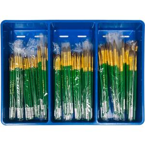 Royal Langnickel Brush Tray Classpack - (144 Pack) Economy Natural Camel Hair Rounds/Flats