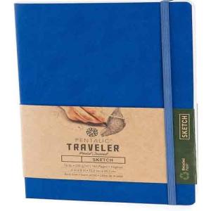 Pentalic Traveler Pocket Journal 4" x 6" - (160 Pages, 74lb) Sketch, Bright Blue