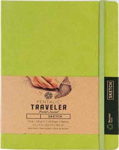Pentalic Traveler Pocket Journal 4" x 6" - (160 Pages, 74lb) Sketch, Olive Green