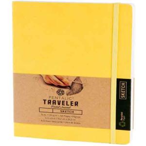 Pentalic Traveler Pocket Journal 6" x 8" - (160 Pages, 74lb) Sketch, Yellow Gold