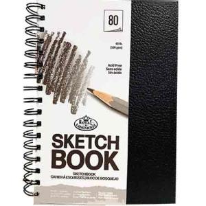 Royal & Langnickel Wire bound Black Sketchbook 5.5X8.5, 65lbs, 80 sheets