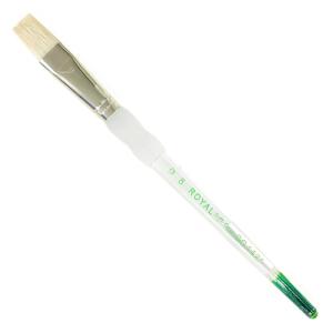 Royal Langnickel Soft-Grip Hog Bristle Brush - Short Handle, Bright #8