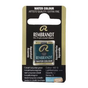 Rembrandt Professional Watercolor Half Pan -682 Cobalt Turquoise Green