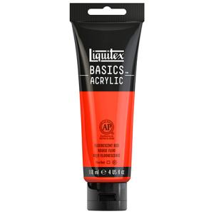 Liquitex Basics Acrylic Paint - (4oz/118ml) Fluorescent Red