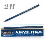 General's Semi-Hex Classic Drawing Pencils - (12 Pack) 2H