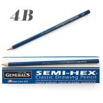 General's Semi-Hex Classic Drawing Pencils - (12 Pack) 4B