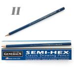 General's Semi-Hex Classic Drawing Pencils - (12 Pack) H