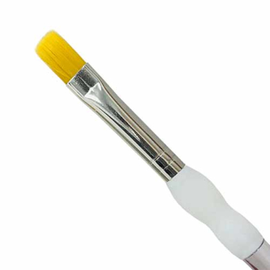Royal Langnickel Soft-Grip Golden Taklon Brush - Short Handle, Filbert Comb 1/2"