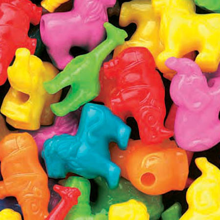 Plastic Novelty Pony Beads