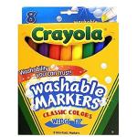 Crayola Washable Wedge Tip Markers - (8 Pack) Classic Colors