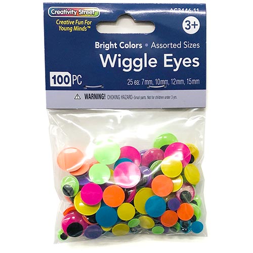 Creativity Street Wiggle Eyes – (100 Pack) Assorted Sizes & Neon Colors -  Quality Art, Inc. School and Fine Art Supplies