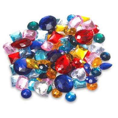 Creativity Street Acrylic Gemstones - (1lb) Assorted Colors, Shapes & Sizes