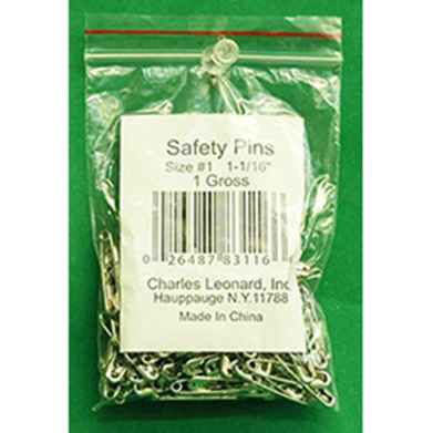 Charles Leonard Safety Pins 1-1/16" (144 count)
