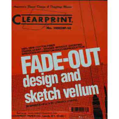 Clearprint 8-1/2 Inch X 11 Inch Fade Out Vellum Pad 50 sheets (10x10)
