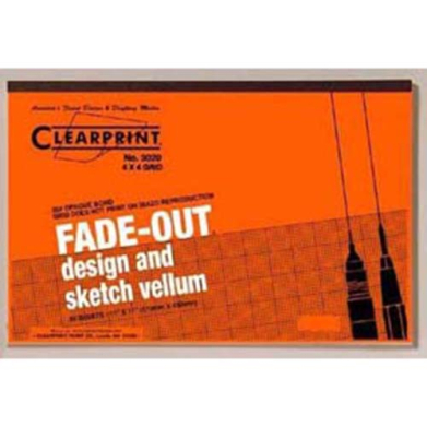 Clearprint 11 Inch X 17 Inch Fade Out Vellum Pad 50 sheets (10x10)