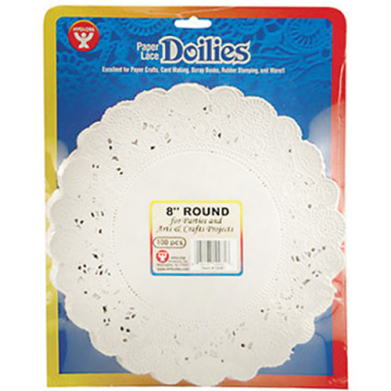 Hygloss Paper Lace Doilies 8" (100 Pack) White Round