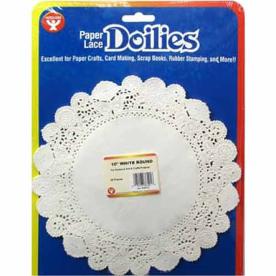 Hygloss Paper Lace Doilies 10" - (100 Pack) White Round