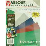 Hygloss Velour Posterboard Assorted Colors 8.5"x11" 5 sht