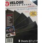 Hygloss Velour Posterboard Black 8.5"x11" 5 sht