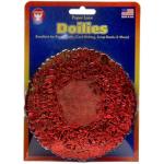 Hygloss Paper Lace Doilies 6" - (36 Pack) Red Round