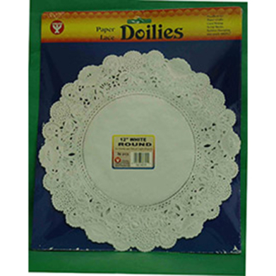 Hygloss Paper Lace Doilies 12" - (36 Pack) White Round