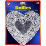 Hygloss Paper Lace Doilies 4" - (12 Pack) Silver Hearts