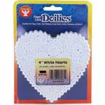 Hygloss Paper Lace Doilies 4" - (36 Pack) White Hearts