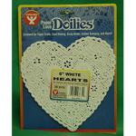 Hygloss Paper Lace Doilies 6" - (36 Pack) White Hearts