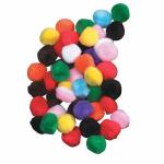 Assorted 1 inch Pom Poms bag of 100