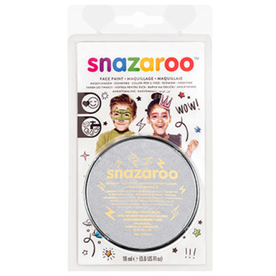 Snazaroo Face Paint Cake (0.6oz/18ml) - Electric Silver Metallic