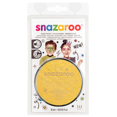 Snazaroo Face Paint Cake (0.6oz/18ml) - Electric Gold Metallic