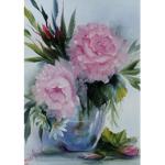 Bob Ross How-To Painting Packet Florals - Pink Roses In Glass