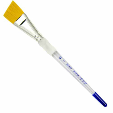 Royal Langnickel Soft-Grip Golden Taklon Brush - Short Handle, Angular 1/4"