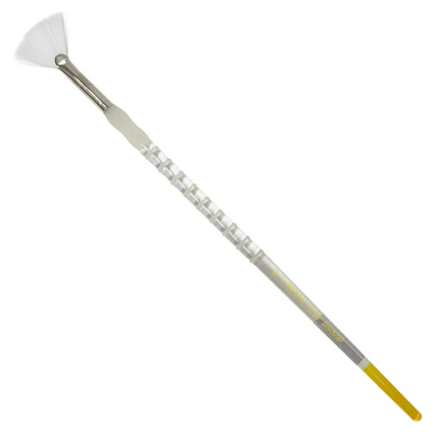 Royal Langnickel Soft-Grip White Taklon Brush - Long Handle, Fan #6